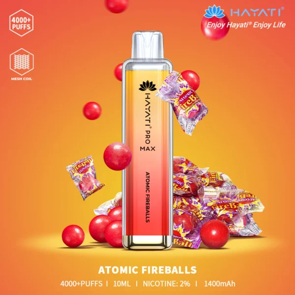 Hayati Pro Max 4000 Puffs Disposable Vape Atomic Fireballs Flavour