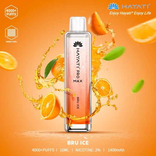 Hayati Pro Max 4000 Puffs Disposable Vape Bru Ice Flavour