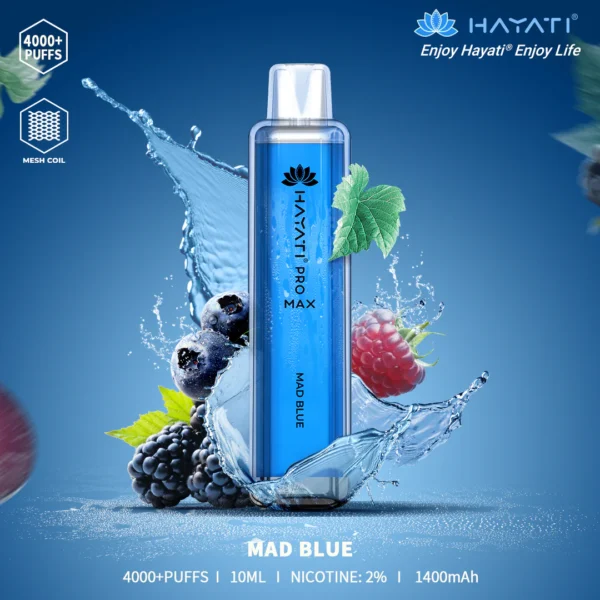 Hayati Pro Max 4000 Puffs Disposable Vape Mad Blue Flavour